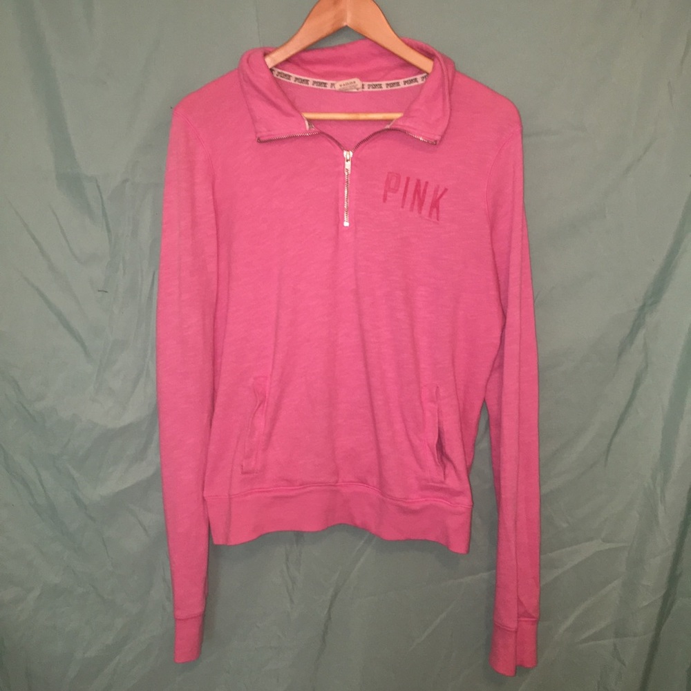Quarter zip pink sweatshirt